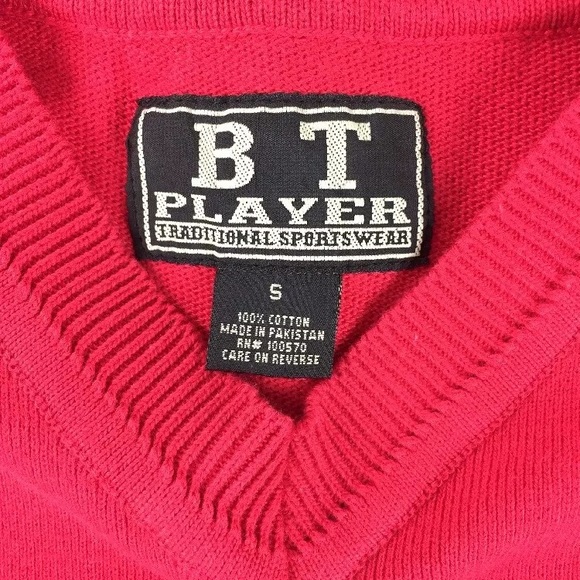 BT Player Red Small V Neck Sweater Vest - Picture 5 of 6